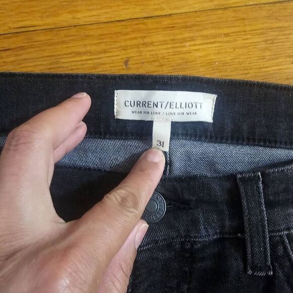 Current Elliott Black Boyfriend Straight Jeans Size 31 - Picture 6 of 10